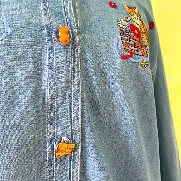 Women’s long sleeve cat lovers shirt. 100% cotton - Picture 3 of 4